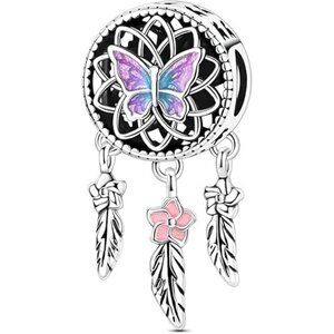 Butterfly Dreamcatcher  Cool 925 Sterling Silver Charms Hypoallergenic Beads